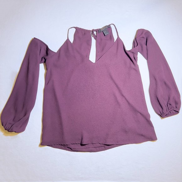 Forever 21 Off-the-Shoulder Blouse, Size S, Purple - Picture 2 of 4